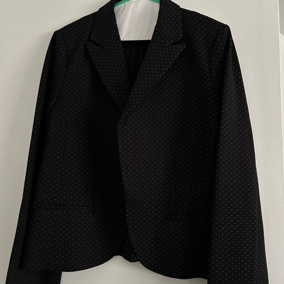 Amanda + Chelsea Black and White Polka Dotted Blazer - Picture 1 of 1